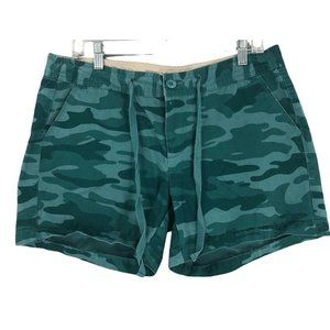 Guide Series Gander Mountain Chino Shorts Women 12 Green Camo Outdoor Drawstring